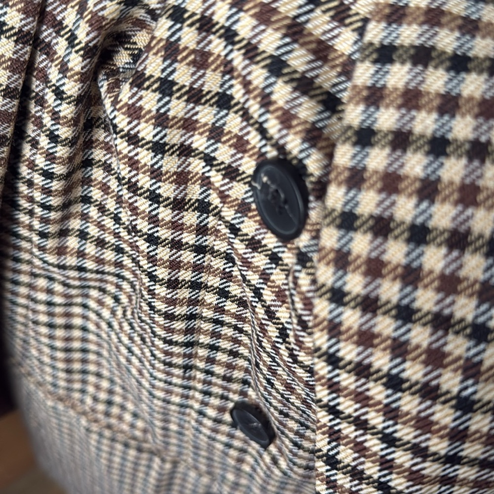 Checkered Double-Breasted Blazer - image 2